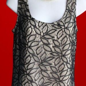 Ann Taylor Floral Lace Overlay Sleeveless Tank